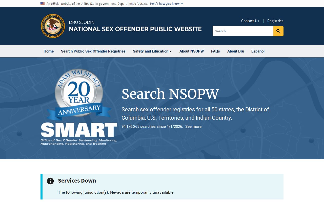 National supplement to a Stafford County sex offender registry search